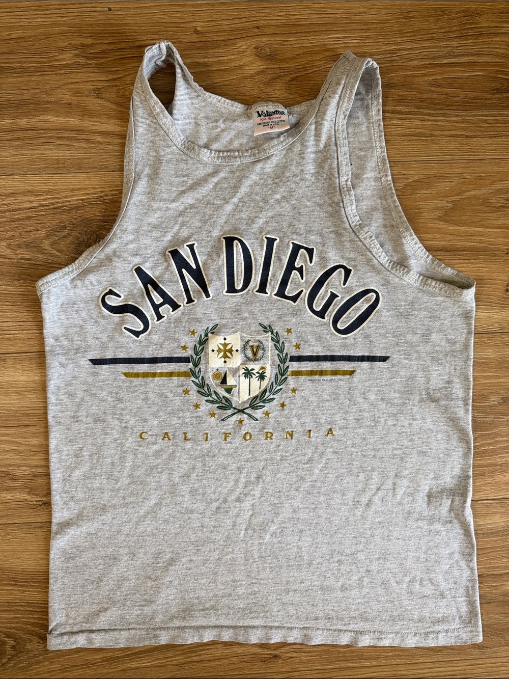 Vintage-Style San Diego Gray Tank Top by Visionwear